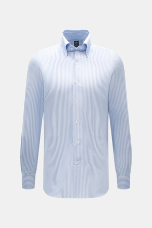 Finamore  - Herren - Oxfordhemd 'Lucio Napoli' Button-Down-Kragen rauchblau/weiß gestreift