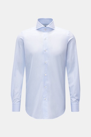 Finamore  - Herren - Business Hemd 'Sergio Milano' Haifisch-Kragen hellblau/weiß kariert