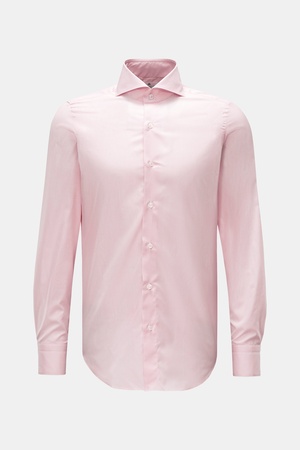 Finamore  - Herren - Business Hemd 'Sergio Milano' Haifisch-Kragen rosé/weiß kariert