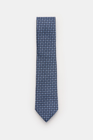 Ermenegildo Zegna Zegna - Herren - Seidenkrawatte navy/hellblau/weiß kariert