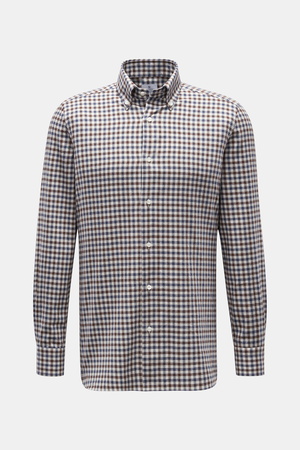 Giampaolo  - Herren - Casual Hemd Button-Down-Kragen navy/braun/weiß kariert