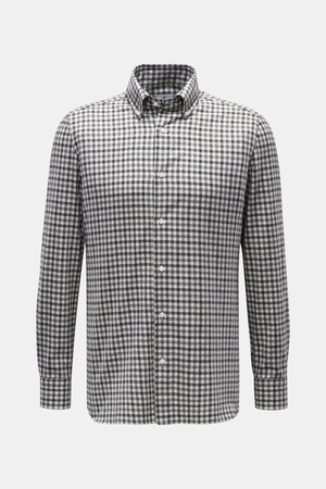 Giampaolo  - Herren - Casual Hemd Button-Down-Kragen anthrazit/weiß kariert