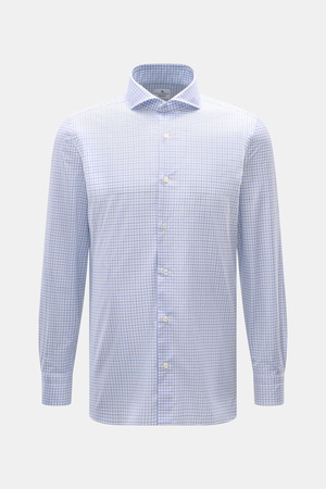 Giampaolo  - Herren - Casual-Hemd Haifisch-Kragen blau/weiß kariert