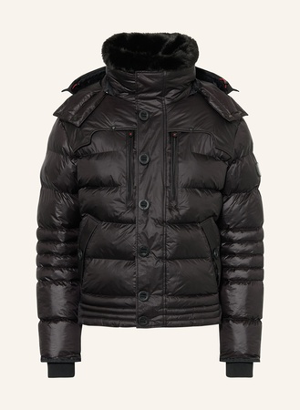 Wellensteyn  Steppjacke Starstream Mit Abnehmbarer Kapuze Und Kunstfell schwarz