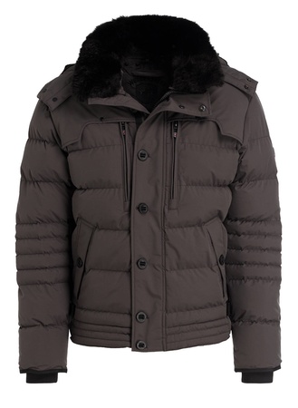 Wellensteyn  Steppjacke Starstream Mit Abnehmbarer Kapuze Und Kunstfellbesatz grau