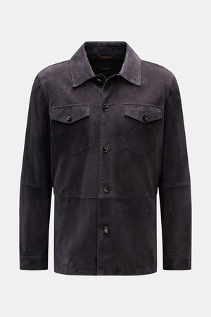 Windsor  - Herren - Leder-Overshirt 'Oleano' navy