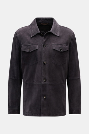 Windsor  - Herren - Leder-Overshirt 'Oleano' navy